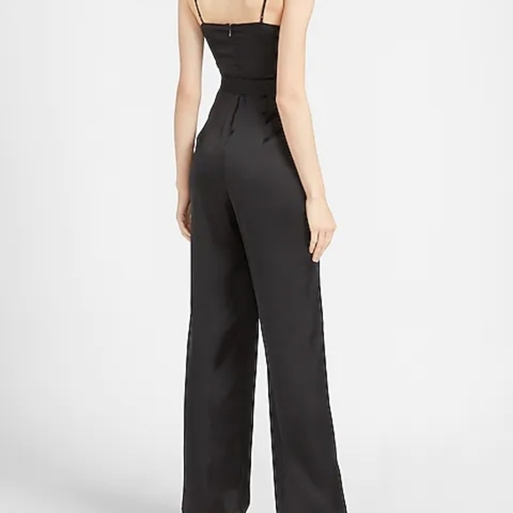 Dynamite Black Wide Leg Spaghetti Strap Belted Jumpsuit Size S - Picture 3 of 16
